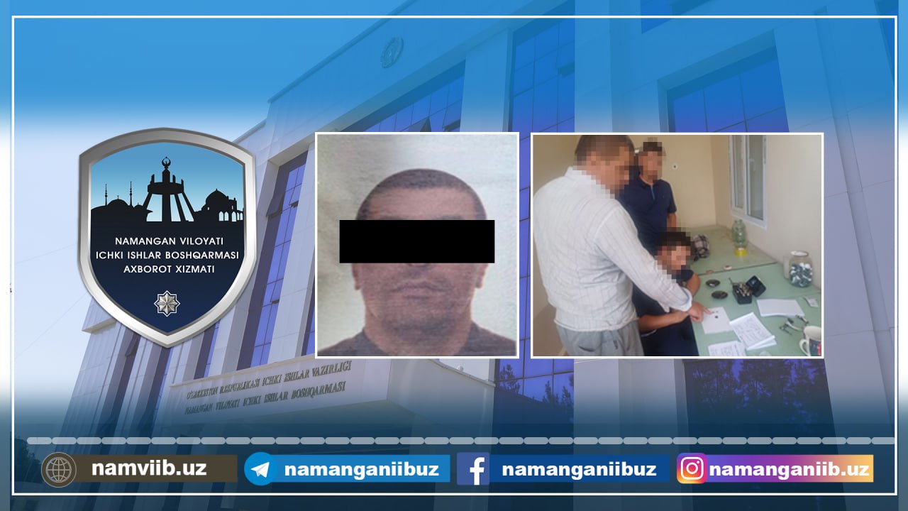 Giyohvand modda savdosi bilan shug'ullanayotgan shaxs qo'lga olindi