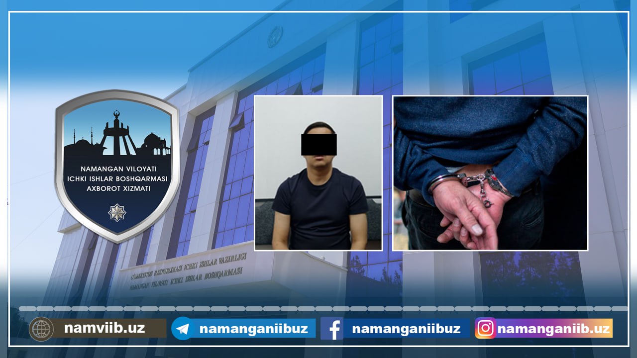 Qidiruvdagi jinoyatchi Toshkent viloyatida qo'lga olindi