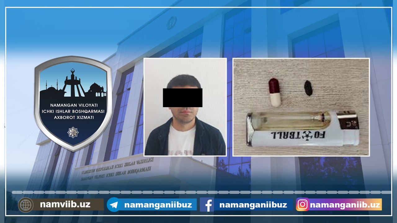 Yonida giyohvandlik moddasi olib yurgan shaxs aniqlandi