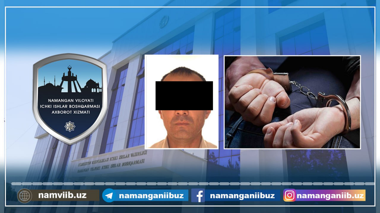 Qidiruvdagi fuqaro Toshkent viloyatida qo'lga tushdi